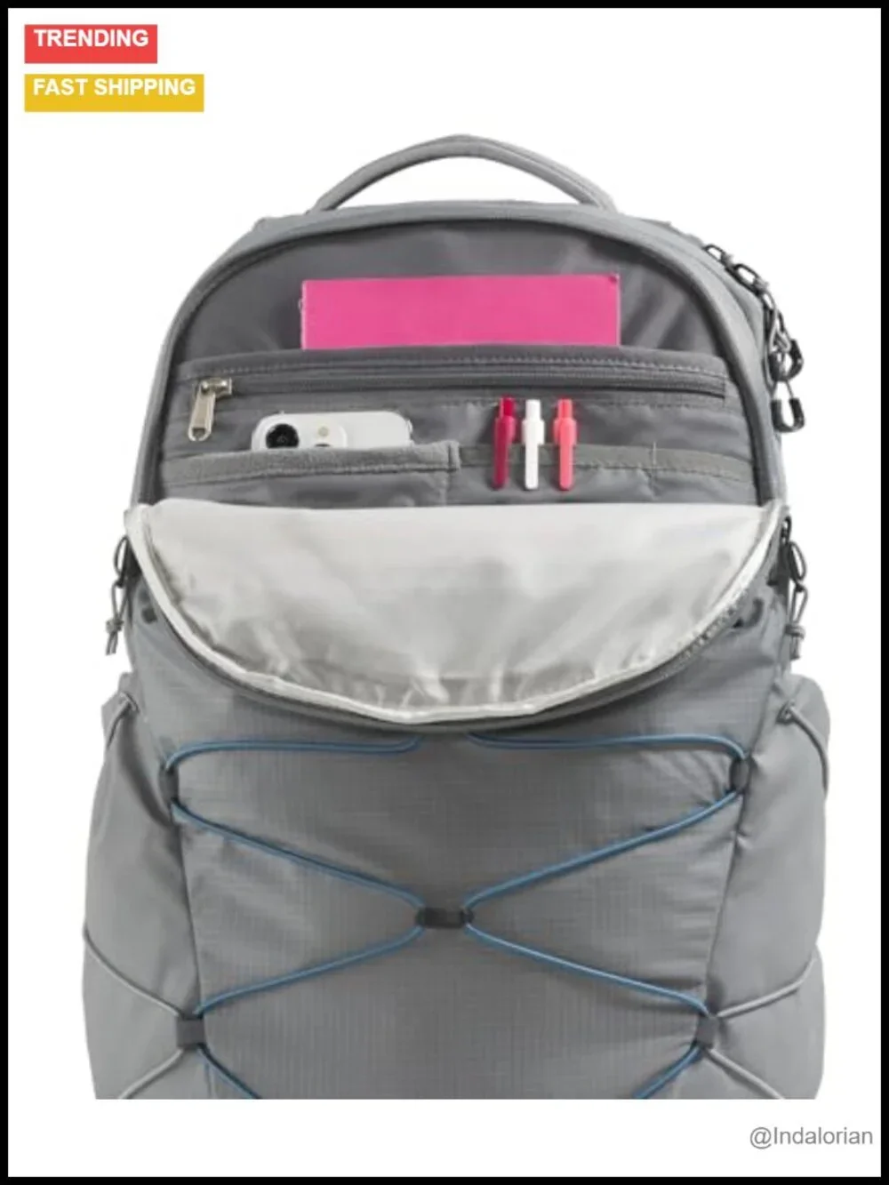 30L Laptop Backpack with Fleece-Lined Pocket, Water Repellent, Padded Sleeve,